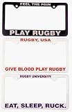 RUGBY SLOGAN LICENSE PLATE FRAME