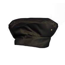 San Jamar H036 QC Lite Poly Cotton Blend Chef Beret with Adjustable Head Strap, Black