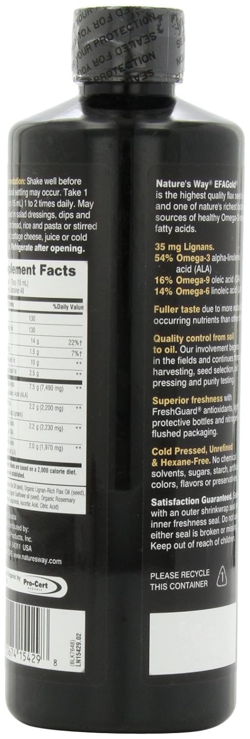 Amazon.com: Nature's Way Flax Oil Super Lignan, 24 Ounce: Health ...