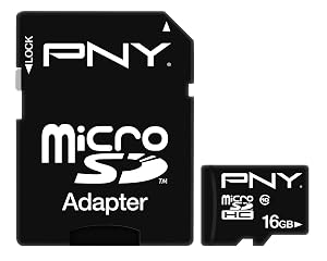 PNY 16 GB microSDHC Flash Memory Card P-SDU16G10-AZ [Amazon Frustration-Free Packaging]