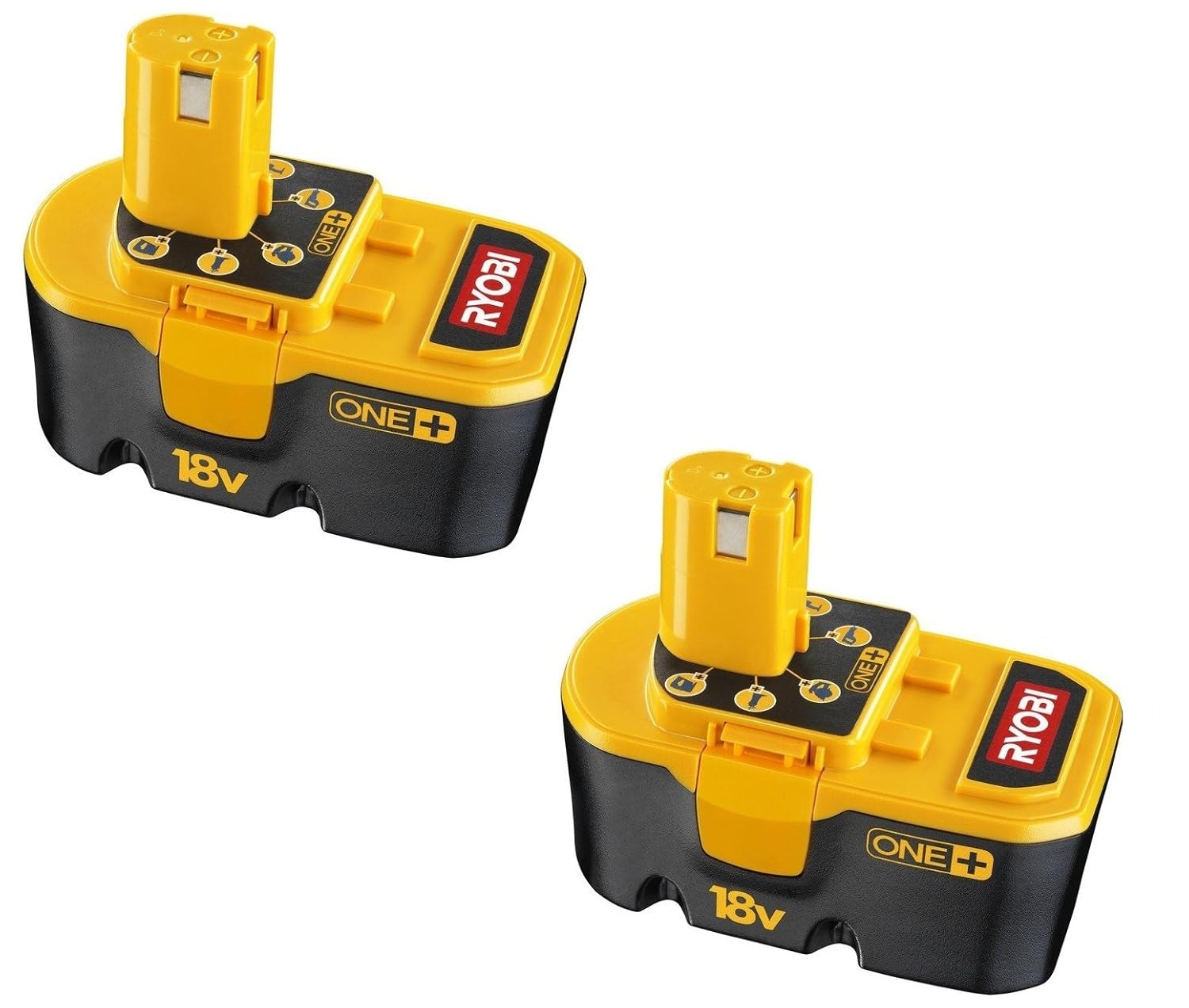 & Ryobi P100 18v 18 volt ONE+ plus NiCad battery (2 Pack) ChrolfoLinCla