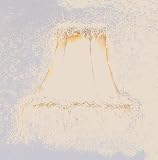 Bell Shaped Silk Chandelier Clip On Lamp Shades - Pewter with Silk Fringe and Clear Beads - B1459