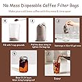 HOMYHEE No Mess Cold Brew Coffee Filters - 100 Count 4 x 6 Inches 