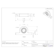 Spyraflo PB1-63800HZZ Miniature Ball Bearing Pillow Block, 2 Bolt Holes, 10 mm Bore Diameter, Precision, Aluminum