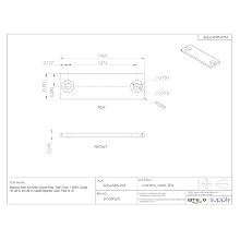 Stainless Steel 304 Strike Counter Plate, Plain Finish, 1-59/64" Length, For JM-50 and JM-45 Sealed Magnetic Catch (Pack of 10)