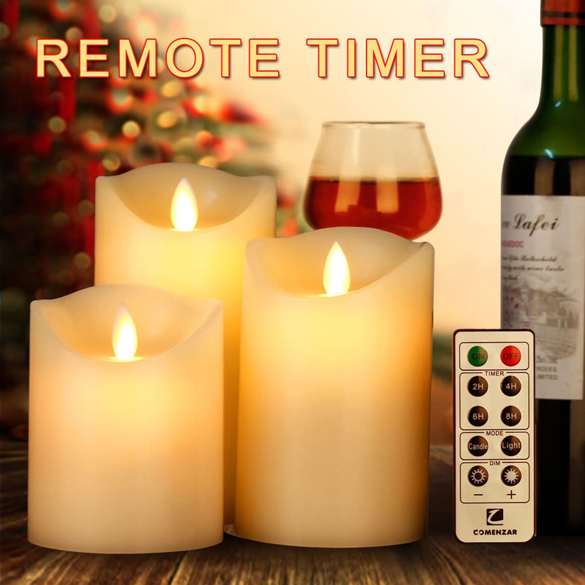 New Battery Operated Flameless Candles with Remote Timer Flickering