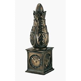 Kirch 11221HCTB Hen-Feathers Royal Acanthus Finial Clock And Thermometer by Kirch