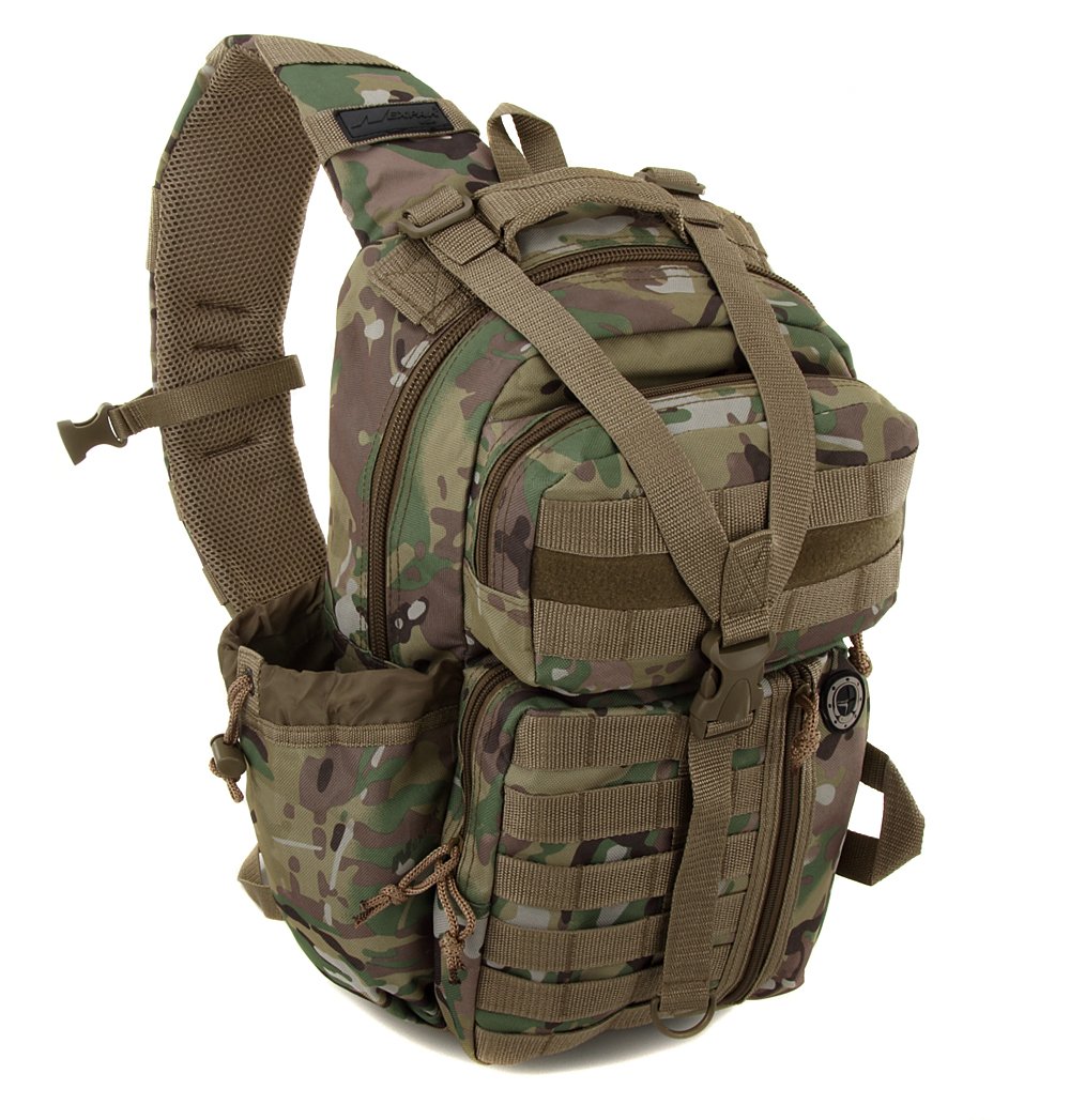 Mens Tactical Gear Molle Hydration Ready Sling Shoulder Backpack