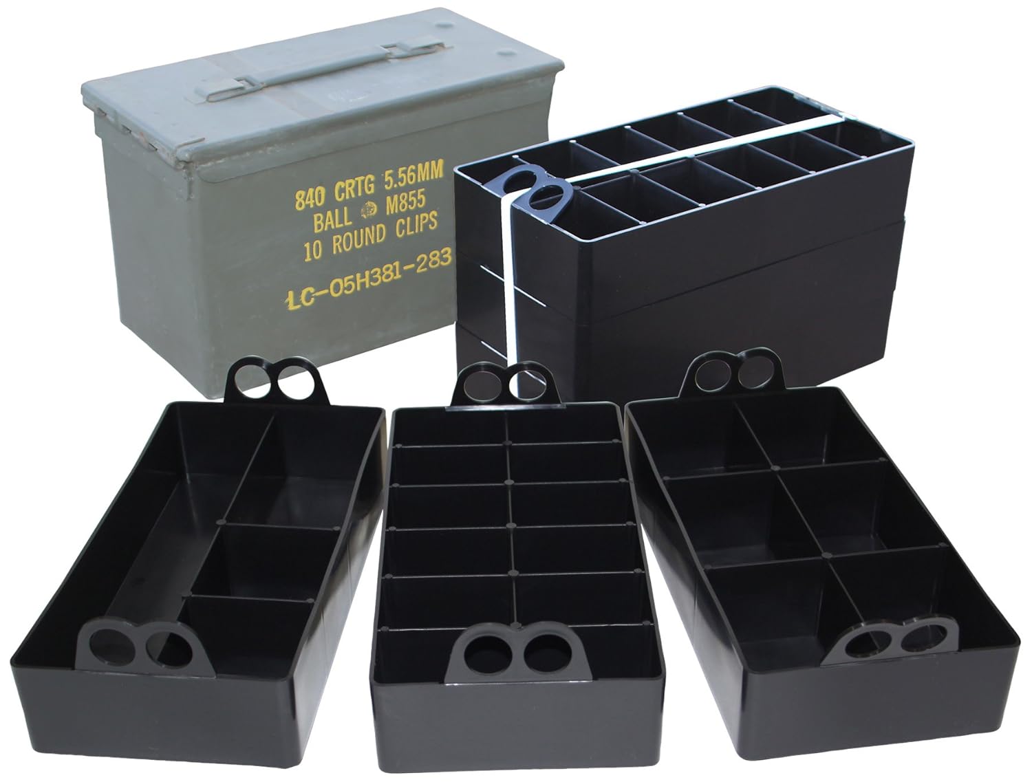 Ammo Bullet Can Organizer Trays Insert Gun Rifle Box .50 Cal Strong USA