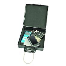 MMF Industries Mobile Security ICASE with Liner Combination Lock, 5 5/8 x 5 7/8 x 1 1/4 Inches, Black(2648304)