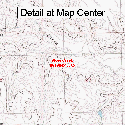 USGS Topographic Quadrangle Map - Stove Creek - South Dakota (Folded Waterproof)