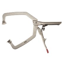 CH Hanson 06207 10-Inch Self-Adjusting Locking Long Reach C-Clamp with Swivel Pads