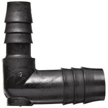 Thogus Polyethylene Tube Fitting, 90 Degree Elbow, Black, Barbed