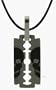 Skull Razor Blade Stainless Steel Pendant with Necklace