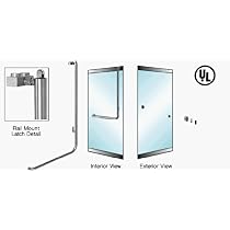 CRL Brushed Stainless Right Hand Reverse Swing Low Profile Rail Mount Keyed Access Z Exterior, Top Securing Panic Handle