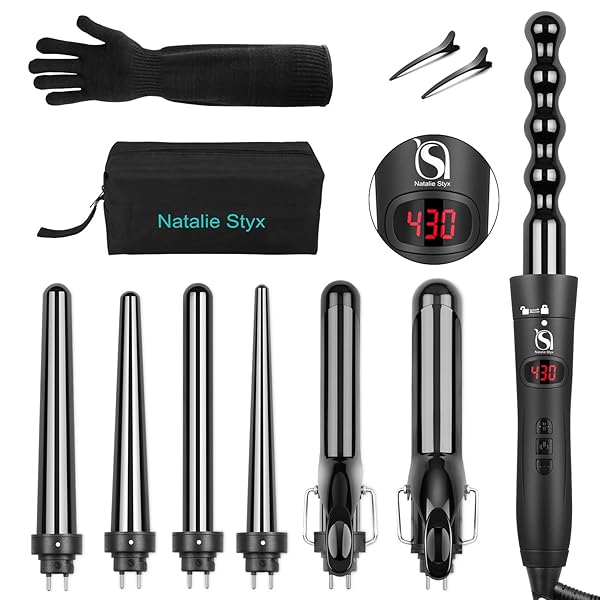 Natalie Styx 7 In 1 Professional Curling Iron Wand Set 7