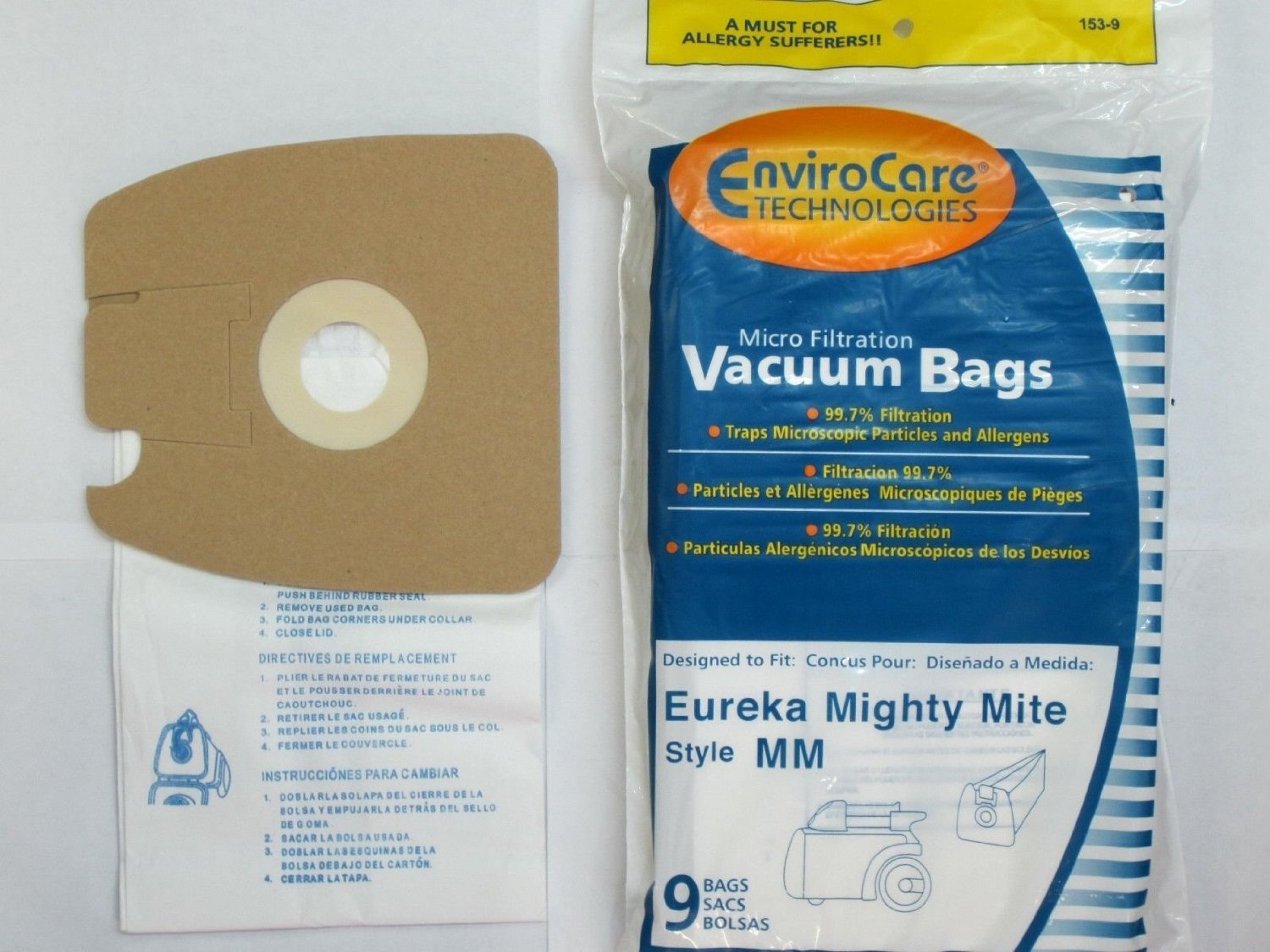 9 Vacuum Bags for Eureka Type MM Mighty Mite 3670 and 3680 Canister
