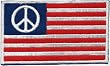 American Flag with Peace Sign in Corner - Embroidered Sew On Patch (USA / United States of America)