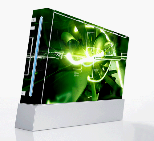 Neon Flower Decorative Protector Skin Decal Sticker for Nintendo Wii Console