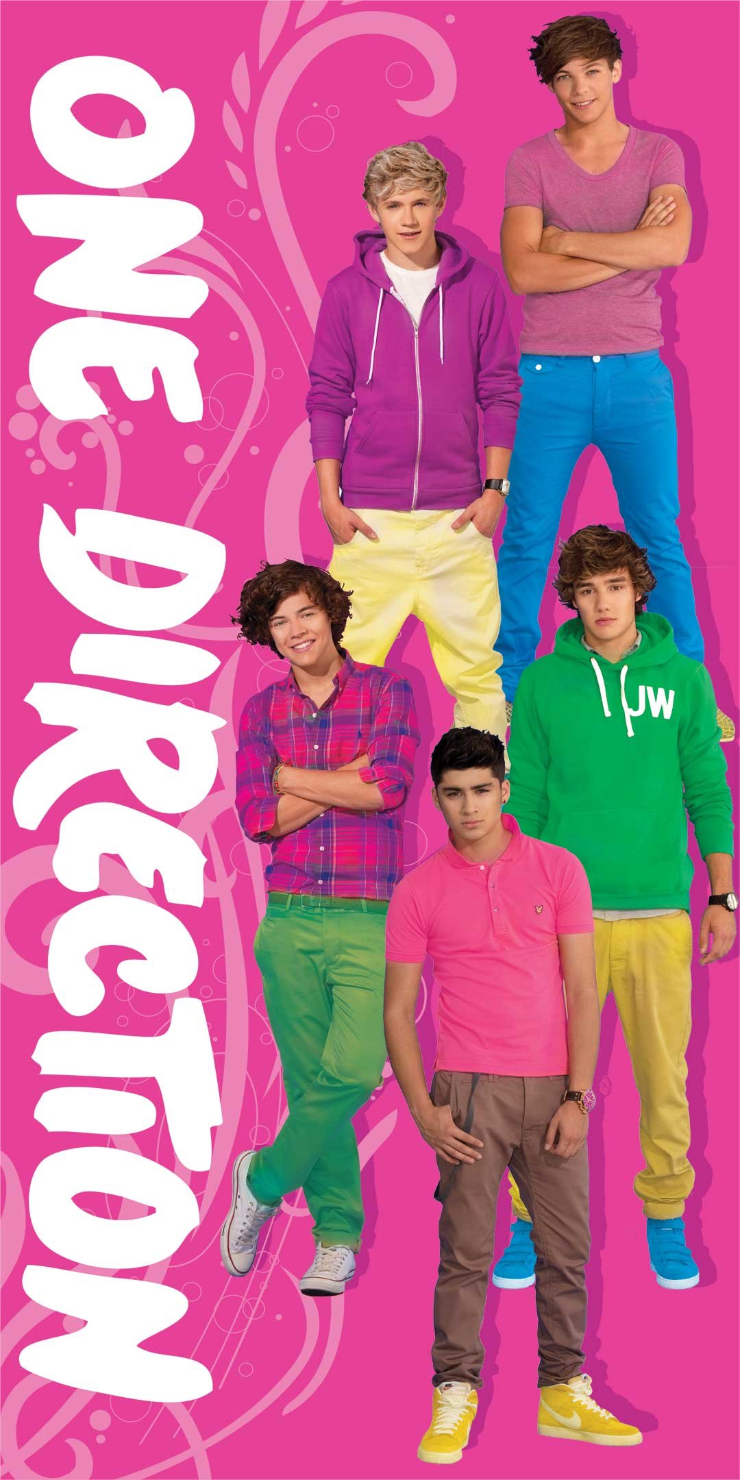 Galleon One Direction Full Band Large Beach Towel "Swoosh"