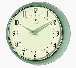 Retro Round Metal Wall Clock (Green)
