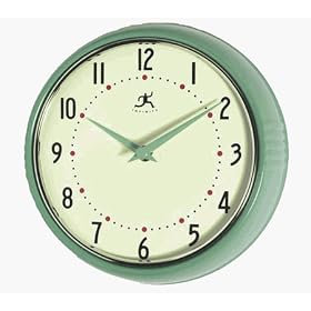 Retro Green Metal Wall Clock