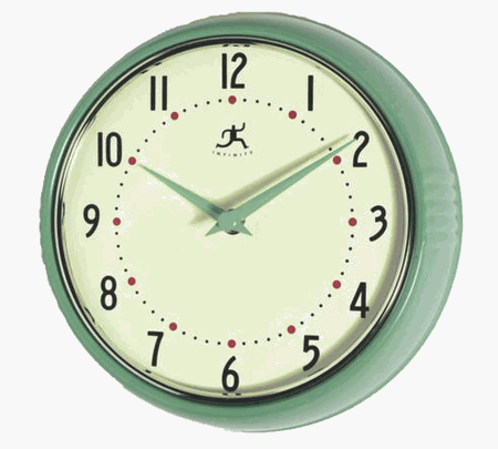 Retro Round Metal Wall Clock (Green)