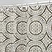 InterDesign Medallion Fabric Shower Curtain, Long 72 x 84, White/Taupe
