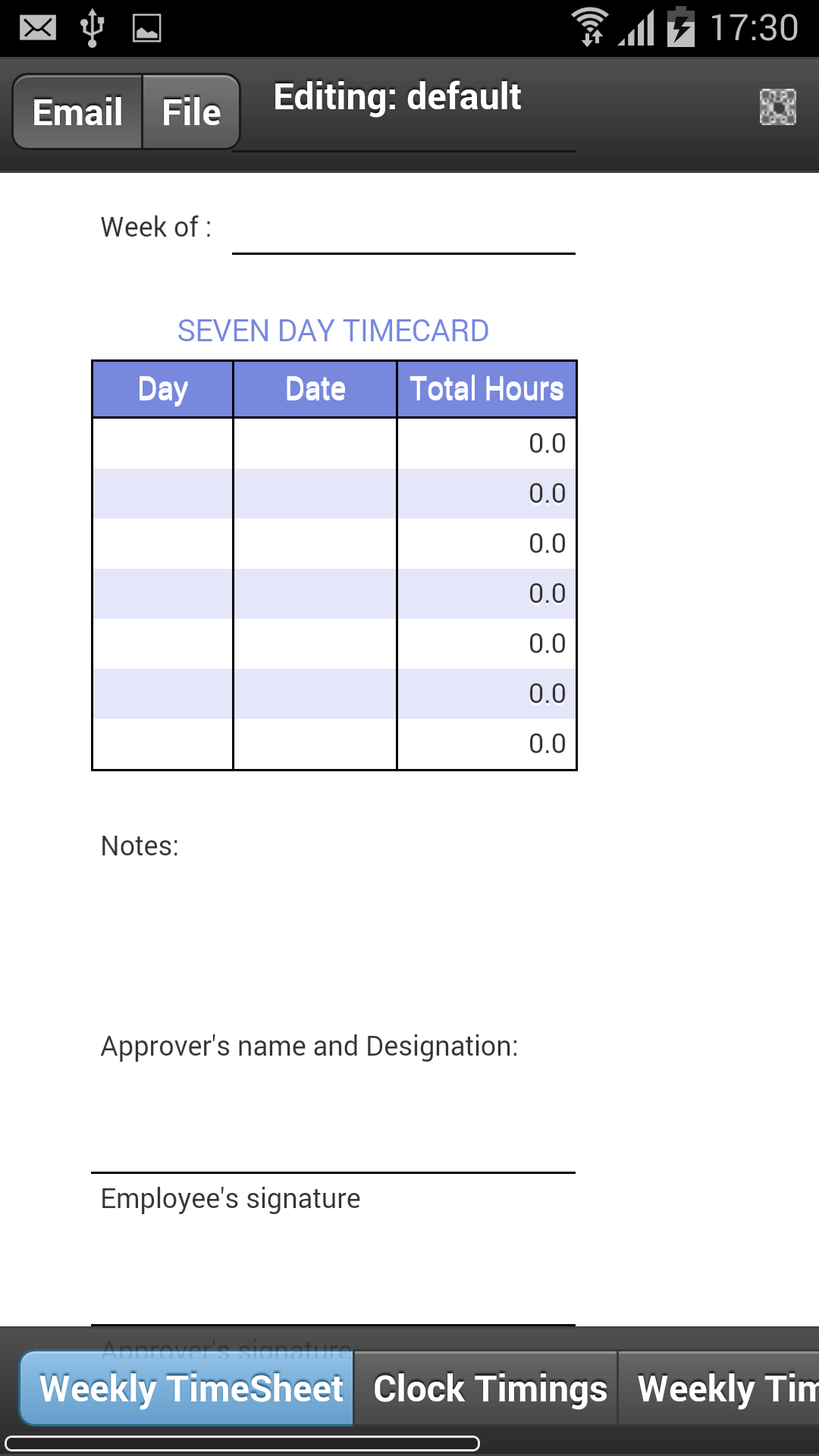 Employee Timecard Appstore for Android