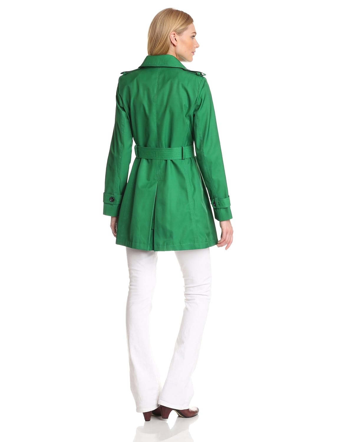 Tommy Hilfiger Women's Double Breasted Belted Water Resistant Rain