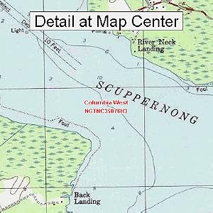 Buy USGS Topographic Quadrangle Map - Columbia West, North Carolina (Folded Waterproof)