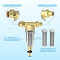 MewMore GFC40 Spin Down Sediment Water Filter, 40 & 100 & 200 Micron 