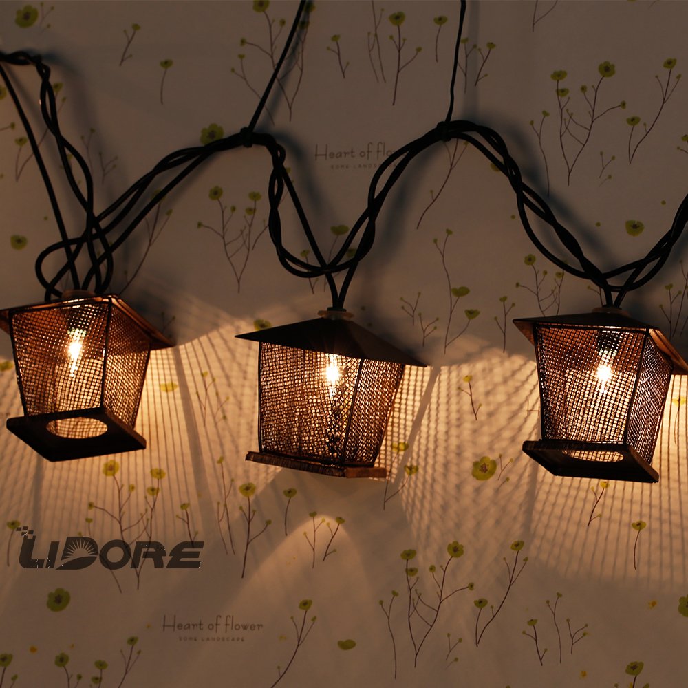 LIDORE 10 Counts Vintage Bronze Iron Nets Lanterns Plugin String