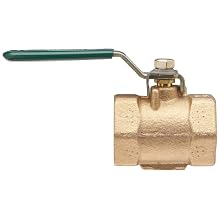 Milwaukee Valve BB2-102 Series Bronze Butterfly Valve, Unibody, Stainless Steel 304 Disc, Lever Handle with Memory Stop, NPT Female