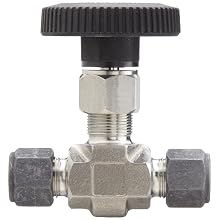 Parker Valve 4Z-V4LR-SS 1/4" 316 Stainless Steel Needle Valve 1/4" Compression Type