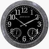 Ashton Sutton Outdoor wall clock with humidity and temperature subdials