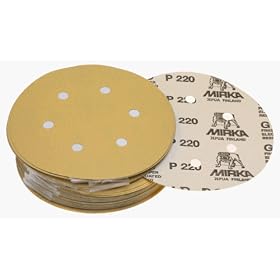 Mirka 23-378-120 6 6-Hole 120 Grit Dustless Adhesive Sanding Discs - 100 Pack by Mirka