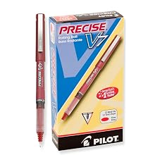 Pilot Precise V7 Stick Rolling Ball Pens, Fine Point, Red Ink, Dozen Box (35352)