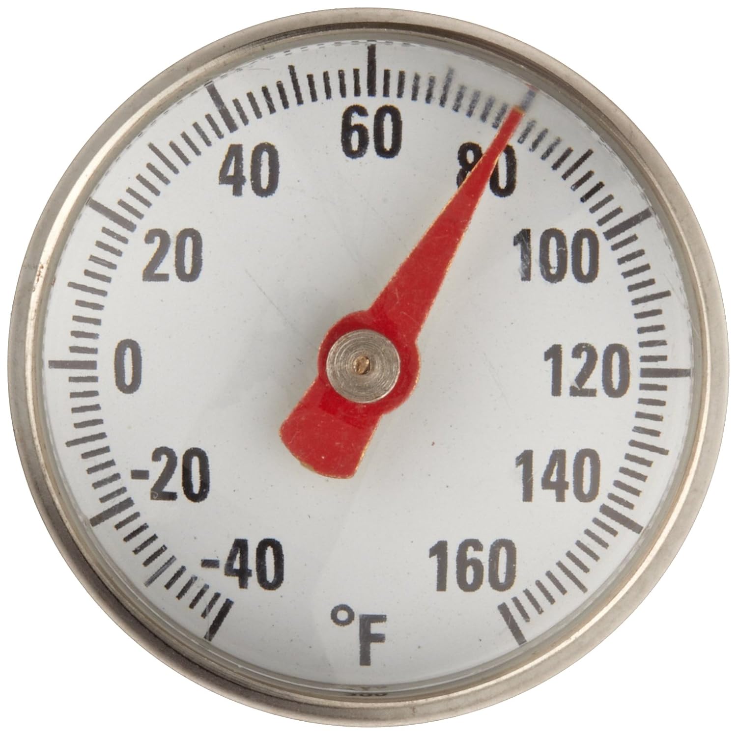 Supco ST01 Stainless Steel Pocket Dial Thermometer, 5" Stem, 1" Dial