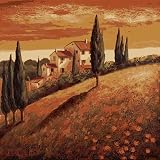 De Vita Sunset Over Tuscany I Canvas Giclee(16 x 16