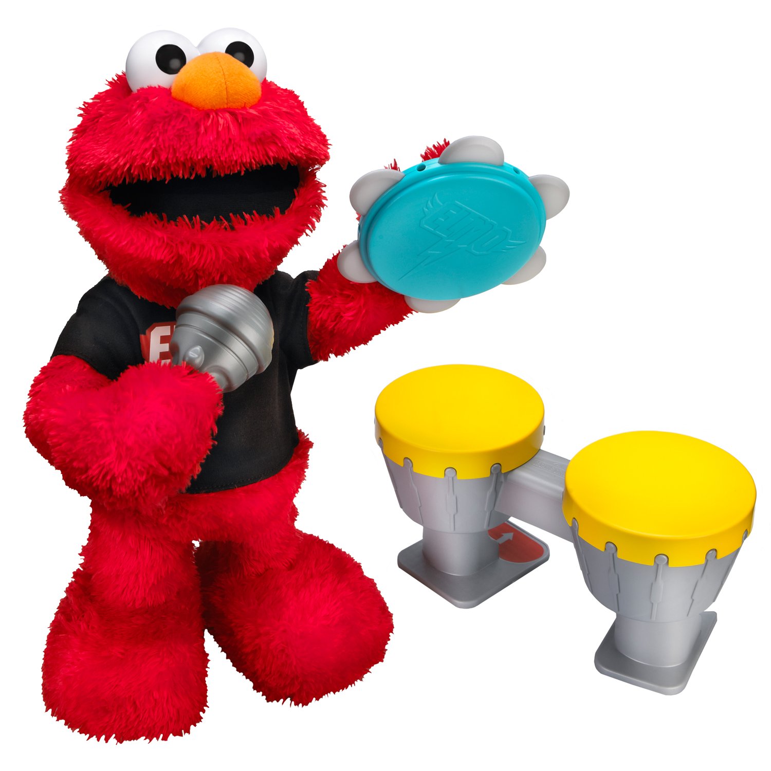 Sesame Street Let's Rock Singing Elmo with Mic and Drum Set Free
