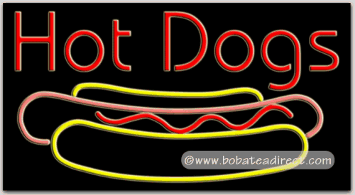 Hot Dogs, Logo Neon Sign by Boba Tea Direct