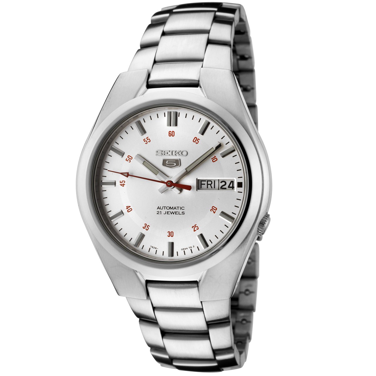 Seiko Men’s SNK613 Seiko 5 Automatic Silver Dial Stainless Steel Watch 	$59.63