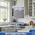 QKWL BP57 Range Hood Filter with Light Lens 11-3/8 x 11-3/4 In 1-Pack 