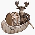 Four Moose & Canoe Coasters - Style gsc001