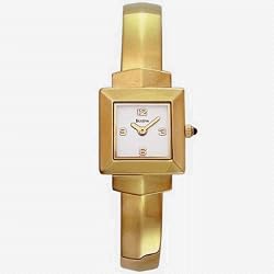 BULOVA Women's Gold-tone Square Faced Bangle Dress Watch. Model: 97T47