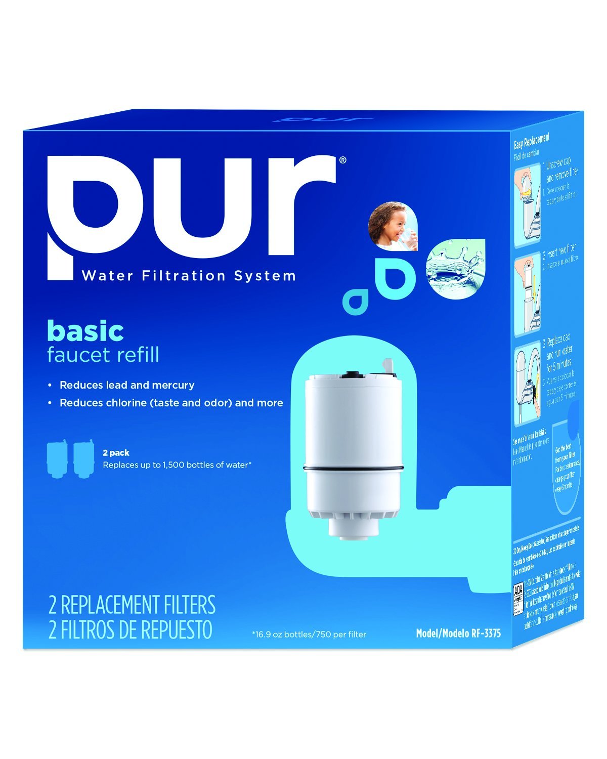 PUR Faucet Mount Replacement Water Filter Basic 2 Pack , New, Free