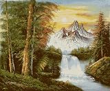 Art Reproduction Oil Painting - Landscapes: View of Mountains in Fall - Standard 20x24 - Hand Painted Canvas Art