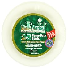 Stalkmarket 100% Compostable Sugar Cane Fiber Heavy Duty Tableware Retail Packs, 11.5 Ounce Bowl, 25-Count (Pack of 12 per case)