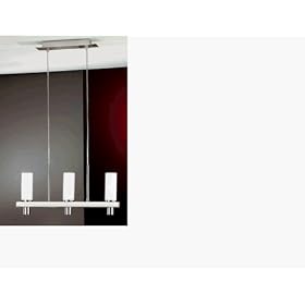 Eglo 86304A Renna-1, Nickel Frosted, 3-Light Opal Pendant Light Fixture by Eglo